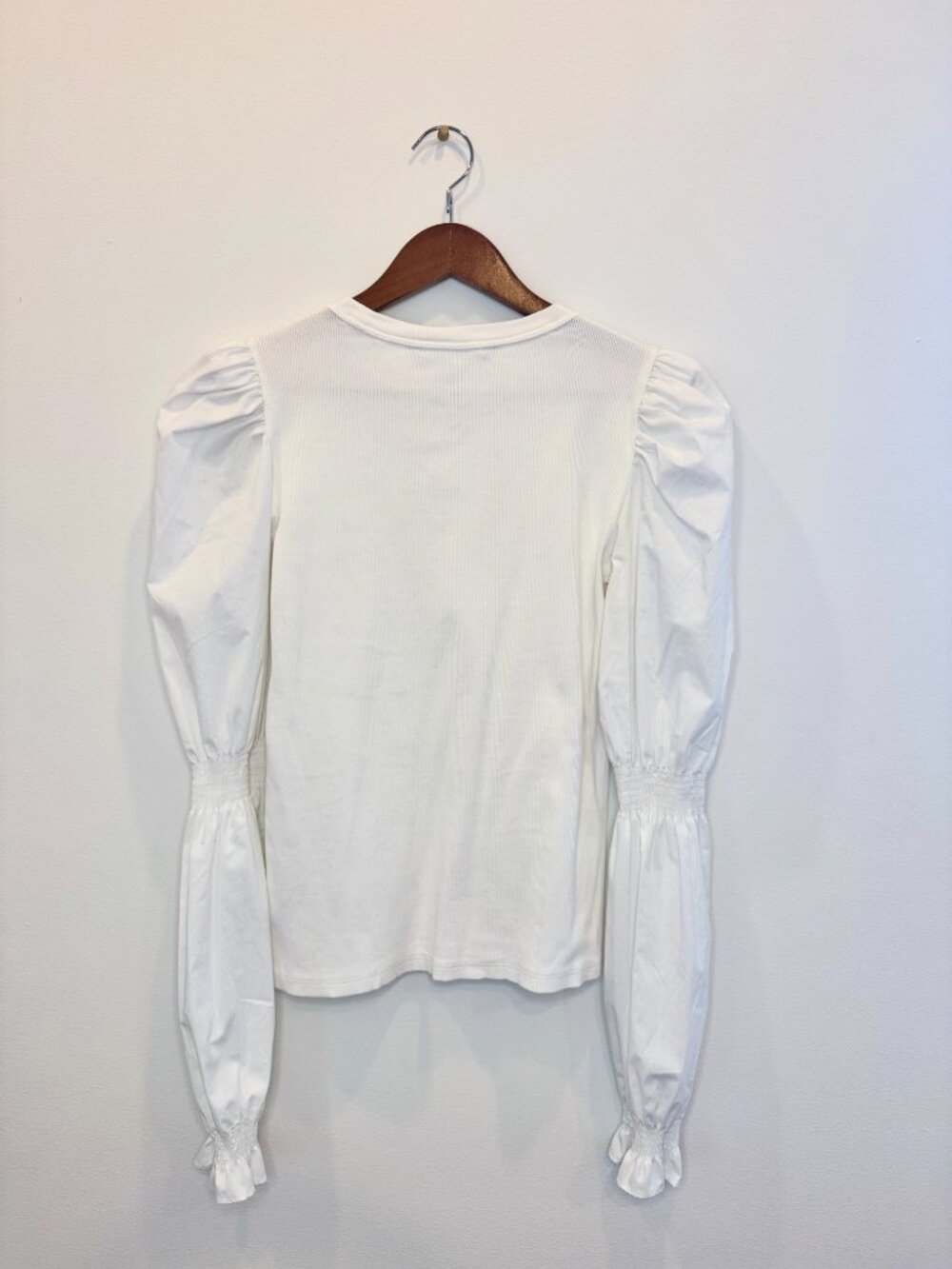 Veronica Beard White Puff Sleeve Top Size S - Picture 6 of 7